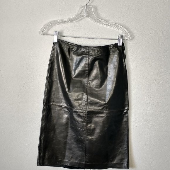 Armani Exchange Black Leather Pencil Skirt size 0 like new - Picture 11 of 11